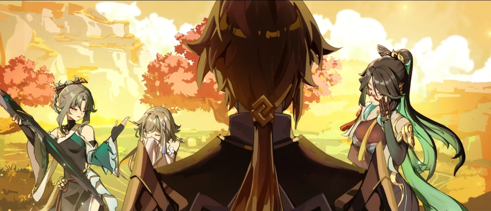 除帝君外从左到右依次是歌尘浪市真君、归终、留云借风真君。